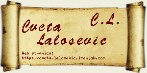 Cveta Lalošević vizit kartica